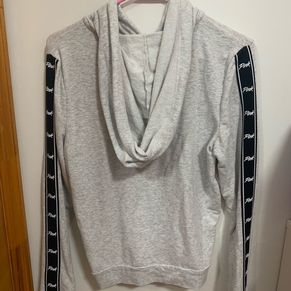 VICTORIAS SECRET PINK ZIP UP HOODIE IN GREY - Picture 3 of 4